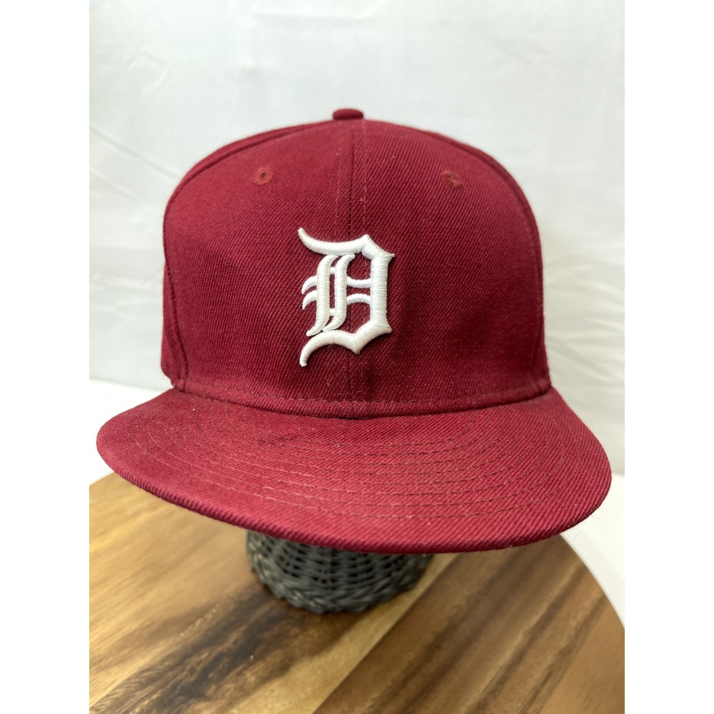 DETROIT TIGERS HAT new era maroon wool blend FITTED SIZE 8 Genuine Merchandise